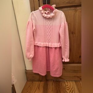 Janie and jack Pink Knit sweater Dress with Ruffle Details